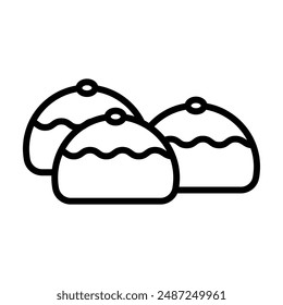 belgian buns linear logo mark in black and white