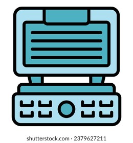 Belgian cooker icon outline vector. Waffle maker. Machine recipe color flat