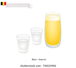Belgian Cuisine, Traditional Beer and Jenever. One of The Most Famous Alcoholic Beverage in Belgium.