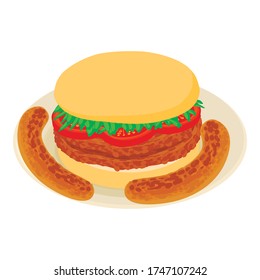 Belgian fastfood icon. Isometric illustration of belgian fastfood vector icon for web