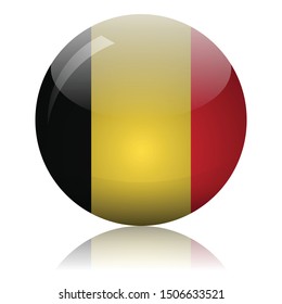 Belgian flag glass icon vector illustration