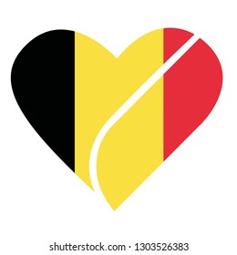 belgian flag in heart vector
