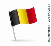 Belgian flag map pointer layout. Vector illustration.