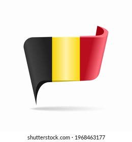 Belgian flag map pointer layout. Vector illustration.