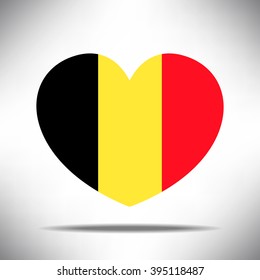The Belgian flag on heart shape illustration, Vector eps10