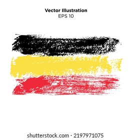 Belgische Flagge in Pinselstrichen einzeln auf weißem Hintergrund. Vektorkunst EPS10.