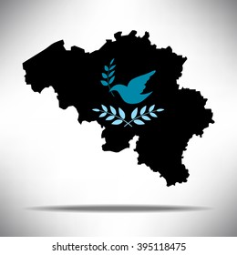 The Belgian flag and Peace illustration, Vector eps10