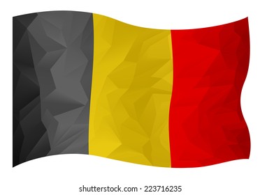 Belgian flag  in polygonal design
