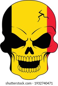 Belgian Flag Skull Belgium Vector