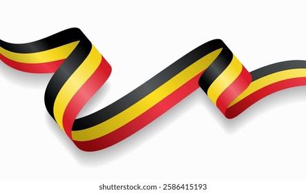 Belgian flag wavy abstract background. Vector illustration.