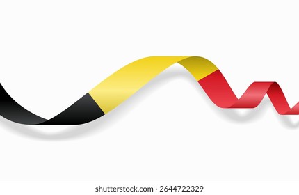 Belgische Flagge welliges abstraktes Hintergrundlayout. Vektorgrafik.