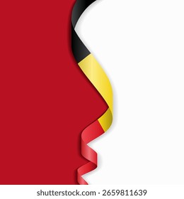 Layout de plano de fundo abstrato ondulado da bandeira belga. Ilustração vetorial.