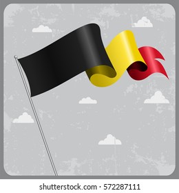 Belgian flag wavy abstract background. Vector illustration.