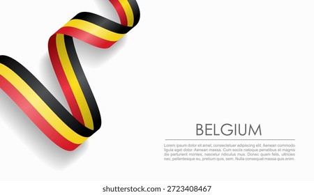 Cinta ondulada de la bandera belga, que simboliza el orgullo nacional, ideal para temas de diseño patriótico o cultural. Ilustración vectorial.
