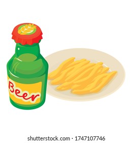 Belgian food icon. Isometric illustration of belgian food vector icon for web