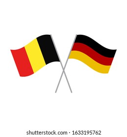 Belgian and German flags vector isolated on white background