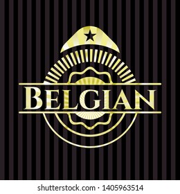 Belgian gold emblem or badge. Vector Illustration. Detailed.
