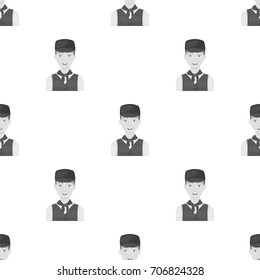 Belgian guy in a cap and waistcoat.The dark Belgian wolf. Belgium single icon in monochrome style vector symbol stock illustration.