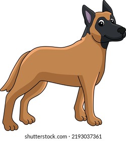 Belgian Malinois Dog Cartoon Colored Clipart 