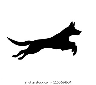 belgian malinois dog jumping running silhouette graphic svg