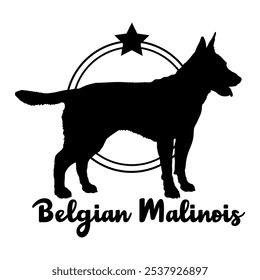 Belgian Malinois. dog silhouette,  dog, dog breeds, logo, vector, silhouette, logo design, animal, illustration, icon, sign, design, black,  symbol, pet