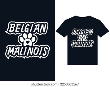 Belgian Malinois illustrations for print-ready T-Shirts design