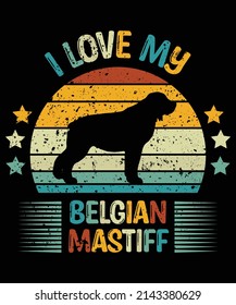 Belgian Mastiff silhouette vintage and retro t-shirt design svg