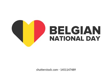 Belgian National Day. Belgium Independence day. Annual holiday in Belgium, celebrated in Jule 21. Patriotic design. Poster, greeting card, banner and background. Vector illustration