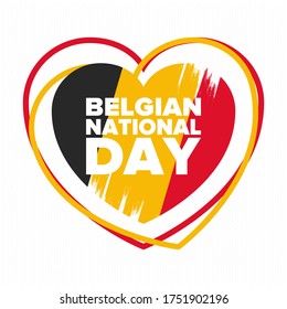 Belgian National Day. Belgium Independence day. Annual holiday in Belgium, celebrated in Jule 21. Patriotic design. Poster, greeting card, banner and background. Vector illustration