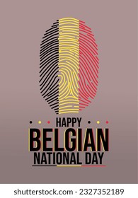 Belgian National Day template vector. Happy Belgian National Day greeting card template vector.