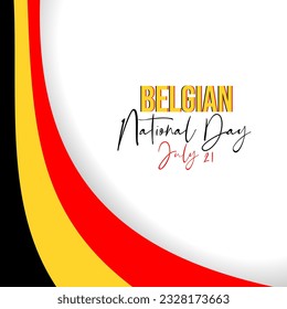 Vector de plantilla del Día Nacional de Bélgica. Vector de la plantilla de la tarjeta de felicitación del Día Nacional de Bélgica Feliz.