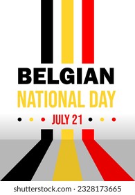 Vorlage des belgischen Nationaltags, Vektor. Fröhliche belgische Grußkartenvorlage für den Nationaltag.