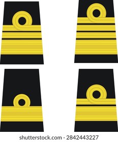 Belgian Navy shoulder strap braid. General officers: Rear Admiral, Commodore, Vice Admiral, Admiral