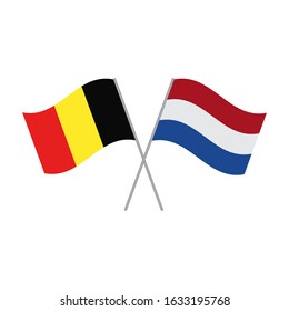 Belgian and Netherlands flags vector isolated on white background