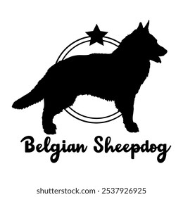 Belgian Sheepdog dog silhouette,  dog, dog breeds, logo, vector, silhouette, logo design, animal, illustration, icon, sign, design, black,  symbol, pet