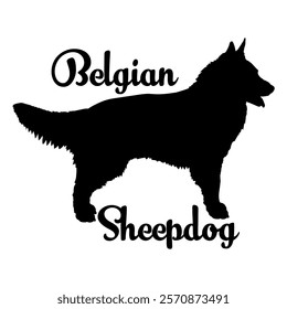 Belgian Sheepdog dog silhouette, dog breeds, logo, vector, silhouette,  animal, illustration, icon, sign, design, black, symbol, pet, love
