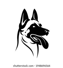 Cara del perro pastor belga Malinois - ilustración vectorial aislada