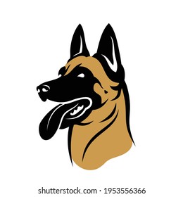 Belgian shepherd dog Malinois face - isolated vector illustration svg
