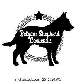 Belgian Shepherd Laekenois dog silhouette, dog, dog breeds,  vector, silhouette, logo design, animal, illustration, icon, sign, black, pet