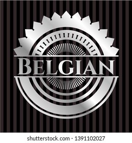 Belgian silvery badge or emblem. Vector Illustration. Mosaic.