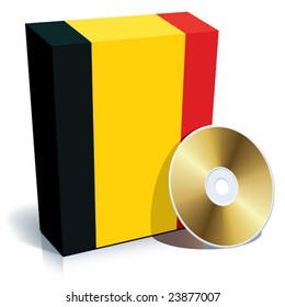 Belgian software box with national flag colors and CD.