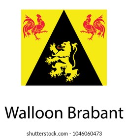 Belgian state Walloon Brabant vector flag isolated on white background