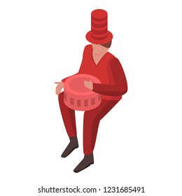 Belgian supporter drums icon. Isometric of belgian supporter drums vector icon for web design isolated on white background