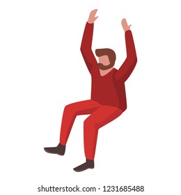 Belgian supporter hands up icon. Isometric of belgian supporter hands up vector icon for web design isolated on white background