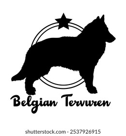 Belgian Tervuren dog silhouette,  dog, dog breeds, logo, vector, silhouette, logo design, animal, illustration, icon, sign, design, black,  symbol, pet