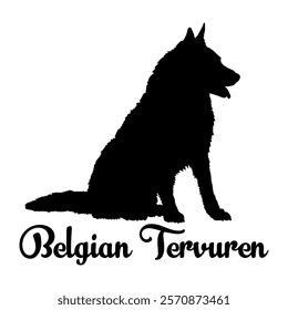 Belgian Tervuren dog silhouette, dog breeds, logo, vector, silhouette,  animal, illustration, icon, sign, design, black, symbol, pet, love
