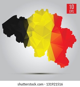 Belgian vector map with the flag inside