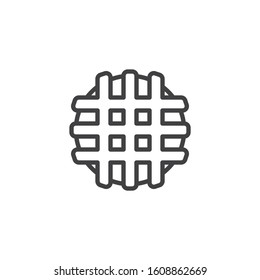Belgian waffle line icon. linear style sign for mobile concept and web design. Waffle biscuit outline vector icon. Symbol, logo illustration. Vector graphics