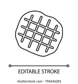 Belgian waffle linear icon. Thin line illustration. Contour symbol. Vector isolated outline drawing. Editable stroke