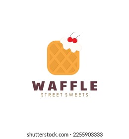 Belgian Waffle logo. Delicious Waffle Logo Inspiration with a Simple Concept.